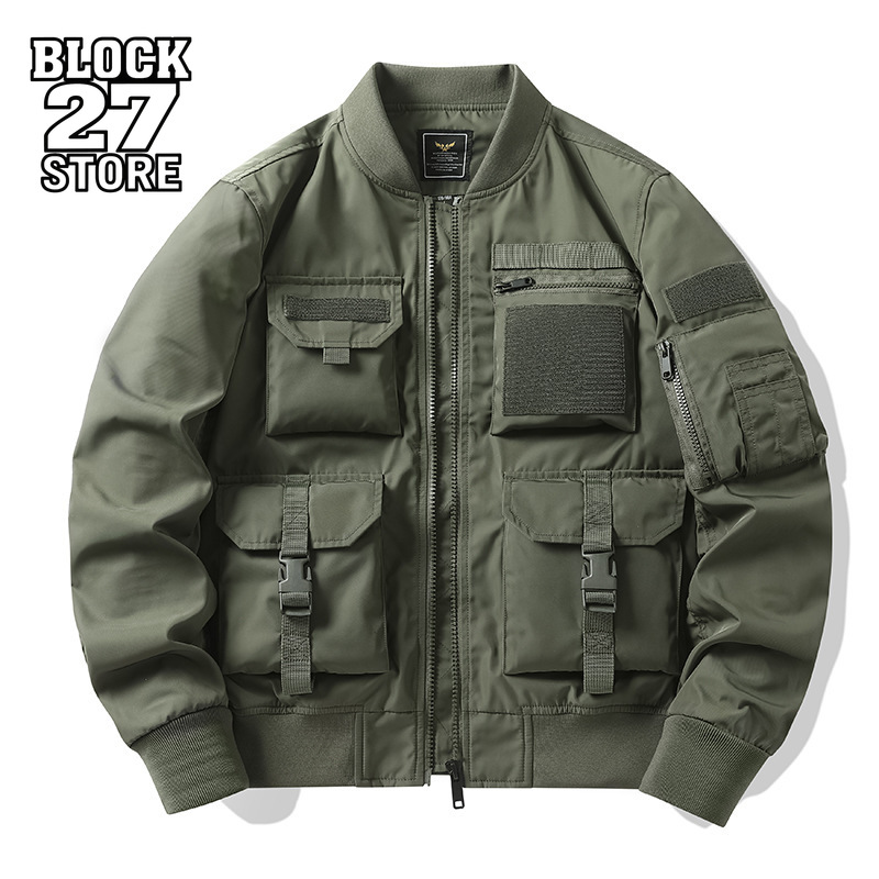 Mens Fashion Bomber Jacket - Mens Jacket Vintage Streetwear American Retro