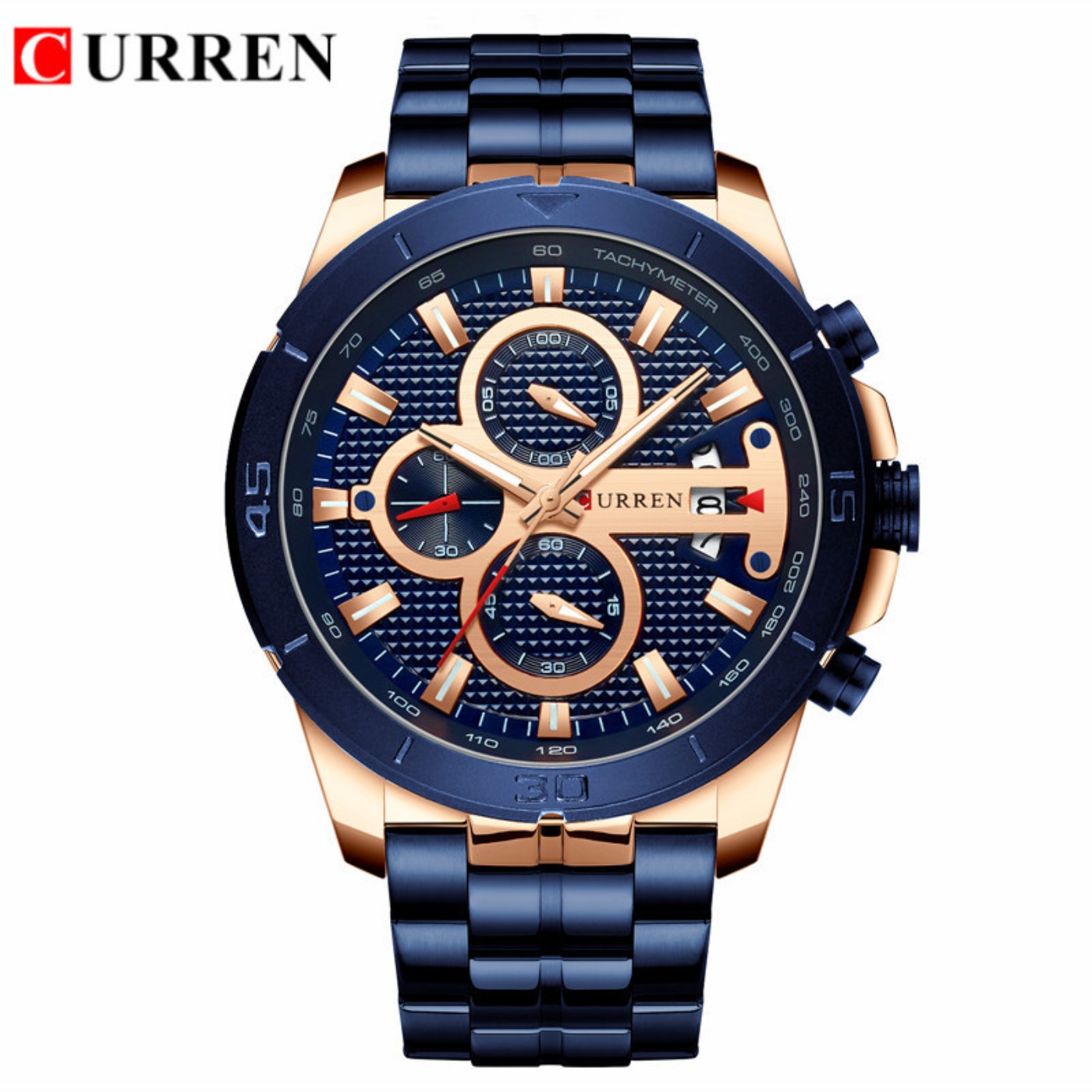 Men'S Fashion Luxury Brands - CURREN Watch Men Waterproof Chronograph Sport
