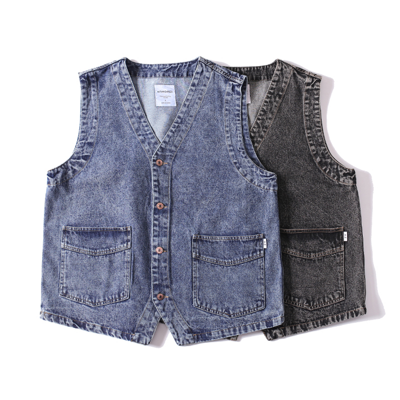 Men'S Fashion Vest With Jeans - Men Japanese Streetwear Cityboy Retro Fashion