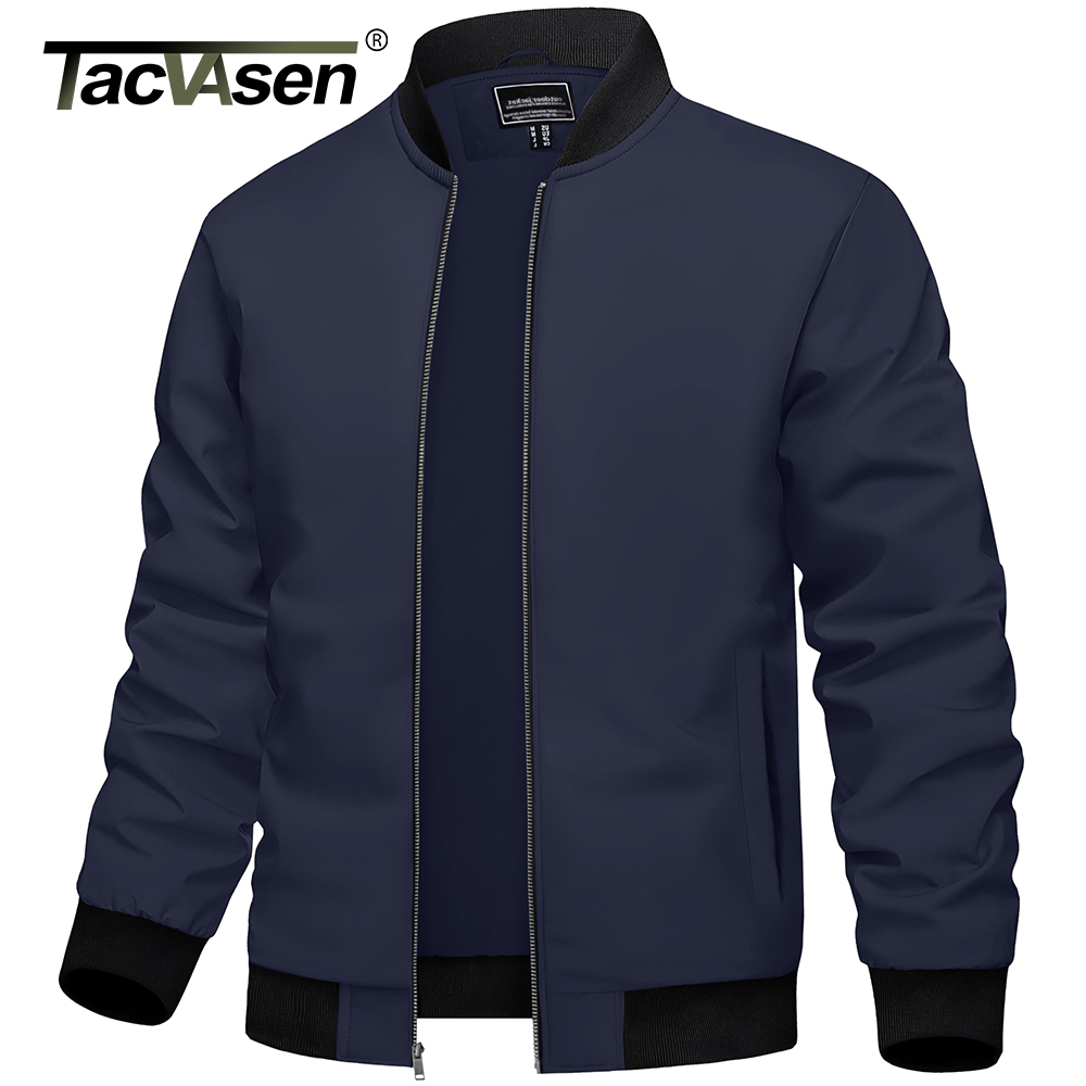 Mens Fashion Bomber Jacket - TACVASEN Men's Varsity Jacket Autumn Lightweight