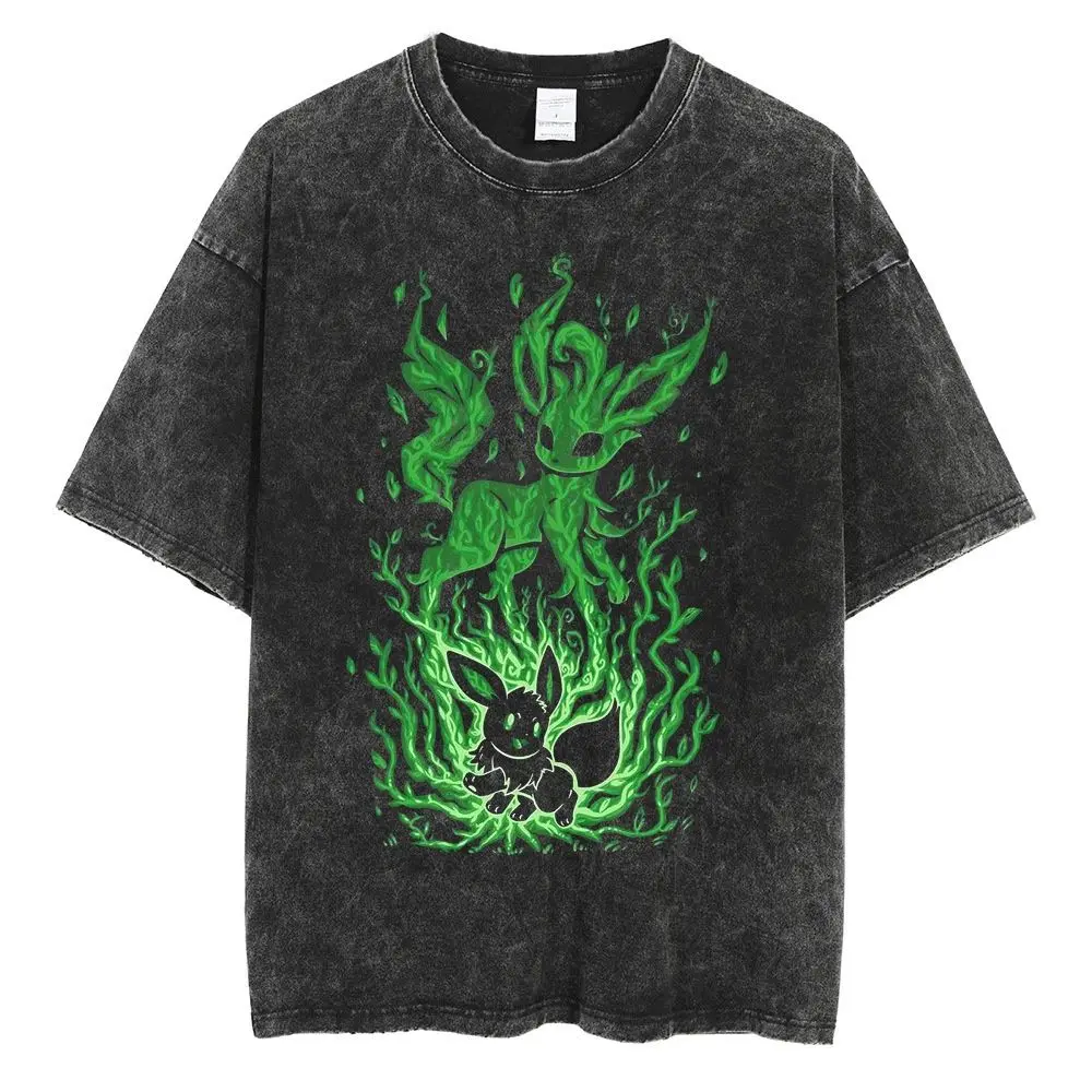 Men'S Fashion Evolution - Pokemon 2026 Summer Vintage Washed Cotton