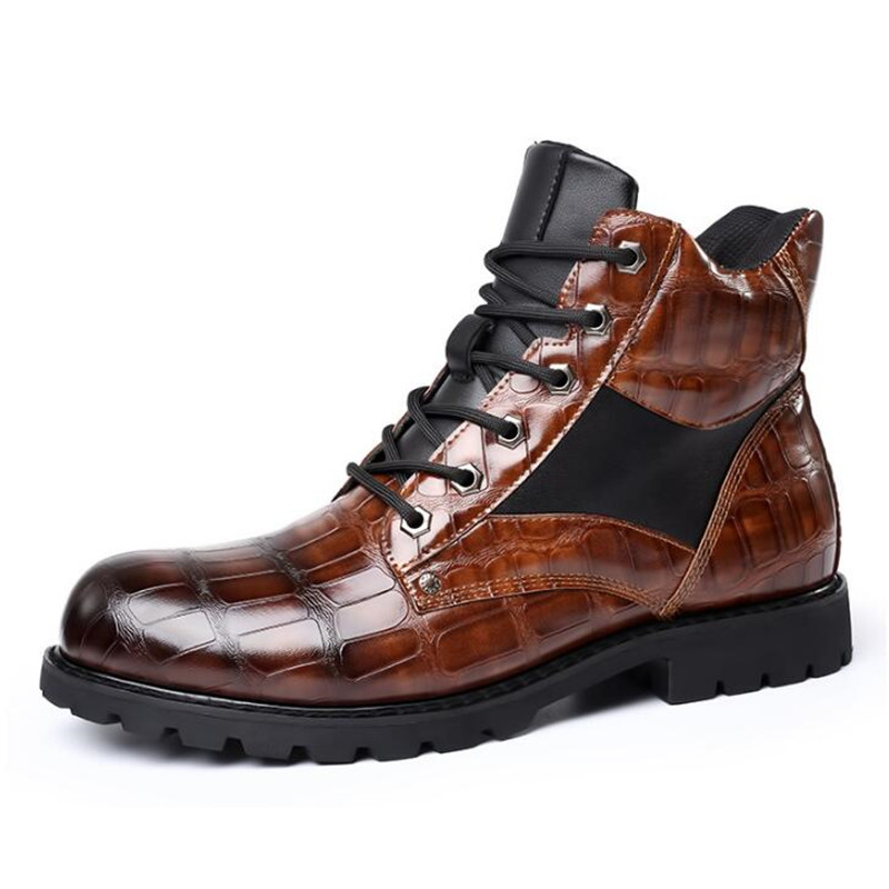 Men'S Fashion Luxury Brands - Luxury Brand Men Boots Grid Pattern