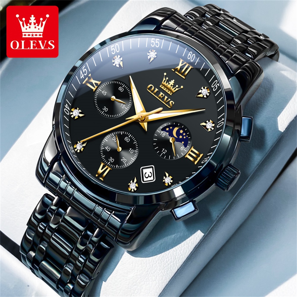 Men'S Fashion Luxury Brands - OLEVS Popular men's watches stainless steel