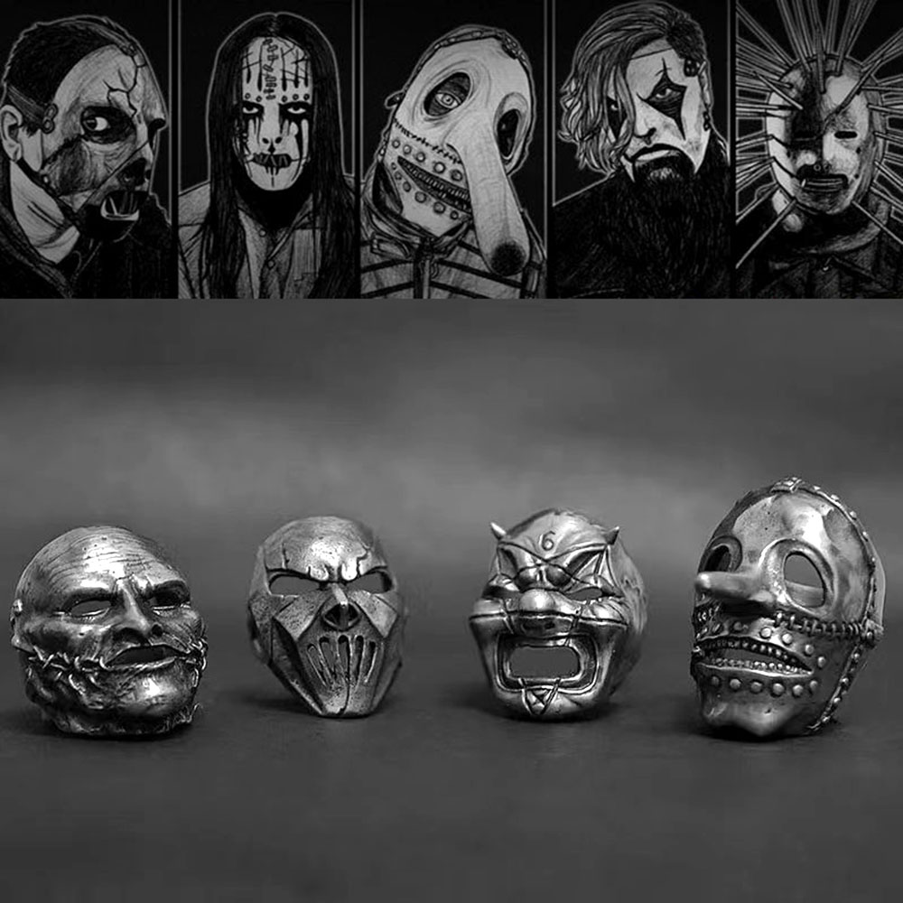 Men'S Fashion Guide - 2023 Men's Flowers Skull Mask Ring