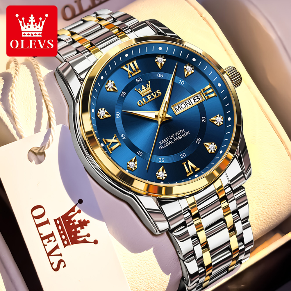 Men'S Fashion Luxury Brands - OLEVS Brand Fashion men's watches stainless