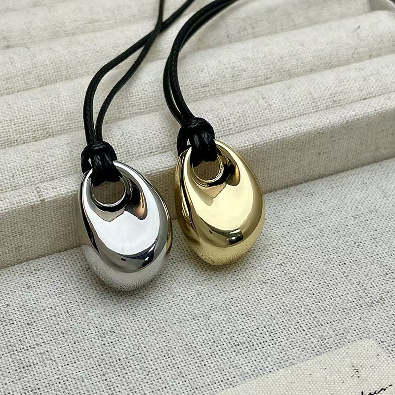 Mens Fashion Trends 2026 - Korean Black Skin Rope Silver Color
