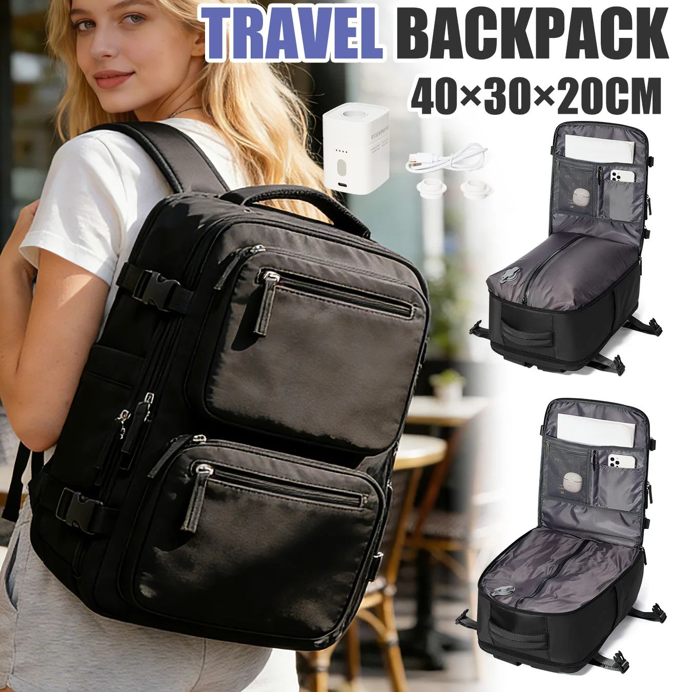 Belt Mens Fashion - Women Backpack Vacuum Backpack with Pump