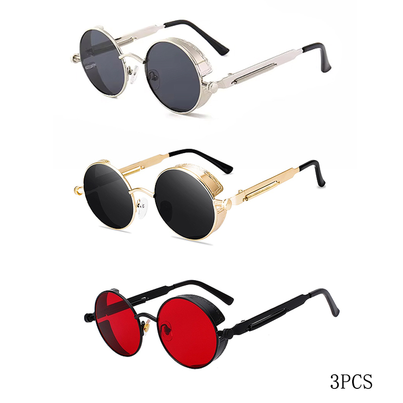 Men'S Fashion Round Glasses - Classic High Quality Steampunk Sunglasses Men