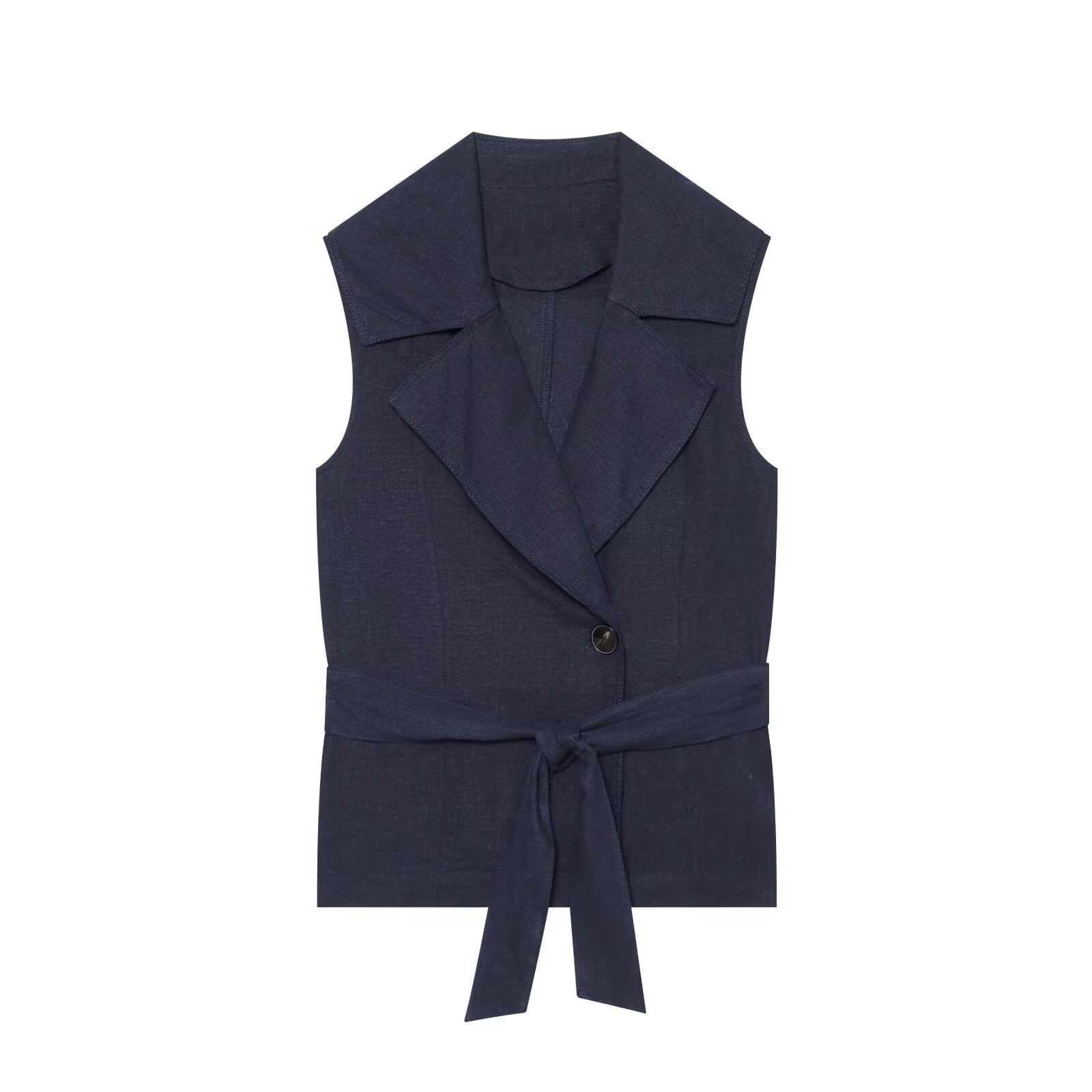 Women Summer Navy Blue Sleevel - Belt Mens Fashion ulasan dan harga