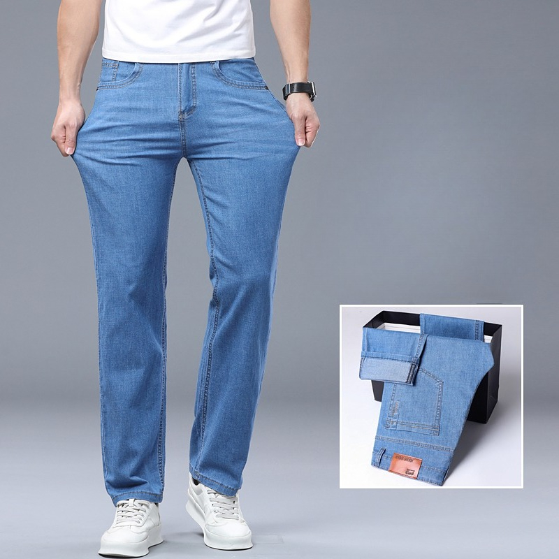 Ice Silk Thin Denim Jeans for  - Skinny Jeans Ripped ulasan dan harga