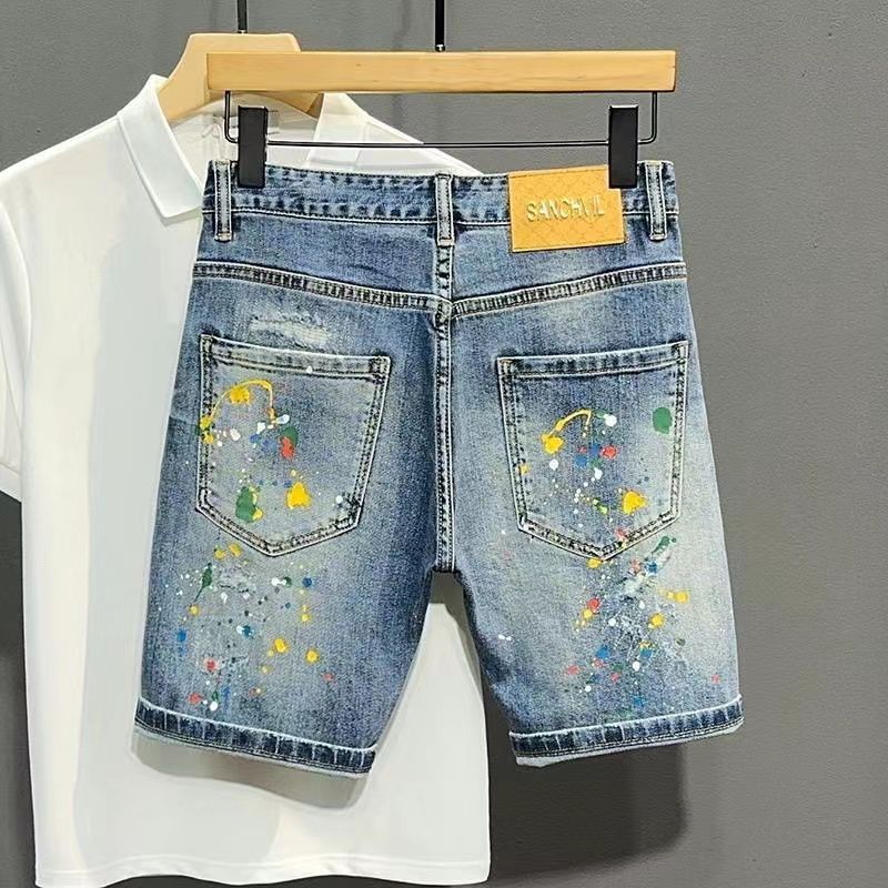 Men's Short Jeans Pants Graffi - Xl Men'S Fashion ulasan dan harga