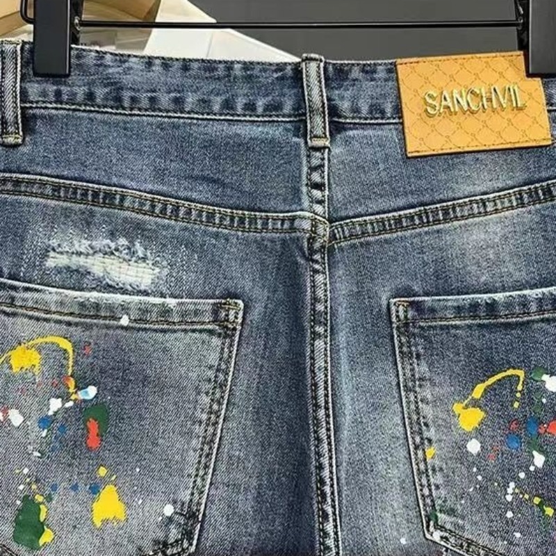 Men's Short Jeans Pants Graffi - Xl Men'S Fashion ulasan dan harga