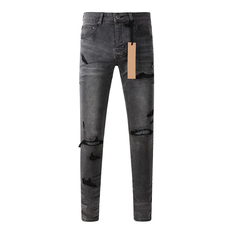 Men's High Street Distressed A - Skinny Jeans Ripped ulasan dan harga