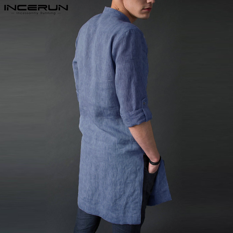 INCERUN Men's Long Sleeve Midi - Men'S Fashion Kurta ulasan dan harga
