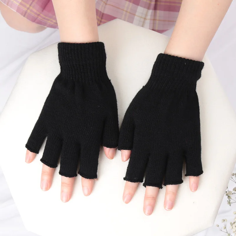 Unisex Black Half Finger Finge - Men'S Fashion Gloves ulasan dan harga