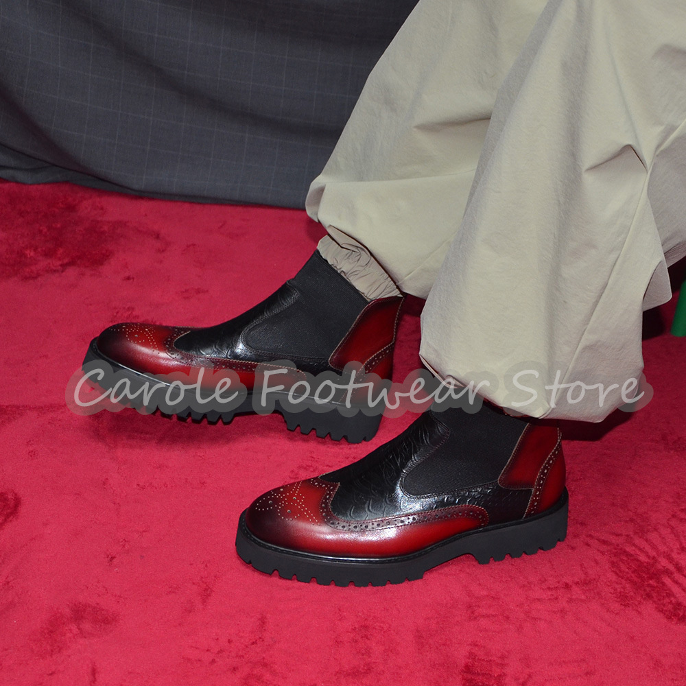 Fashion Embossed Brogue Chelse - Men'S Fashion For Wedding ulasan dan harga
