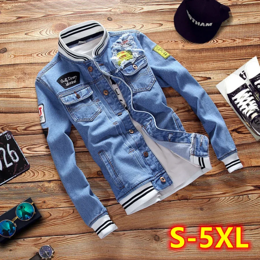 New 2026 Men's Denim Jackets F - Mens Fashion Bomber Jacket ulasan dan harga