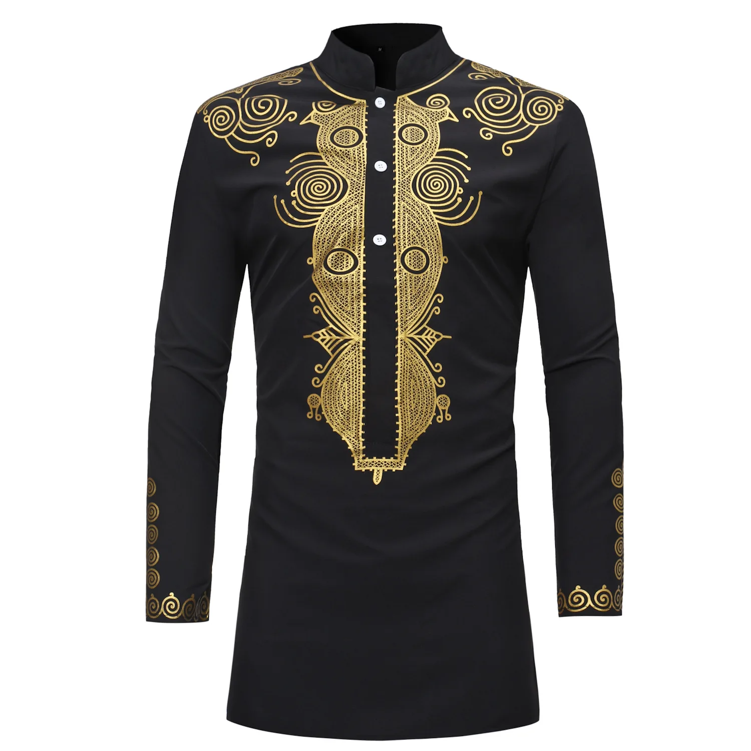 Stand Collar Muslim Shirt Men  - Men'S Fashion Kurta ulasan dan harga