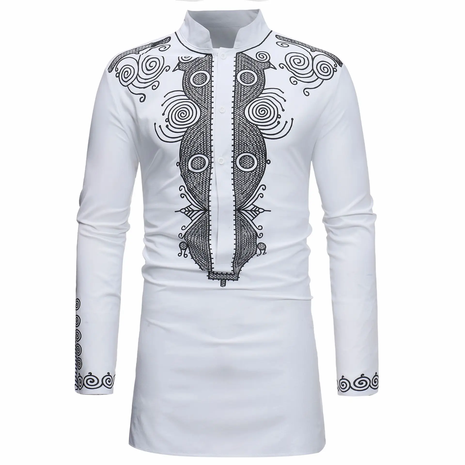 Stand Collar Muslim Shirt Men  - Men'S Fashion Kurta ulasan dan harga