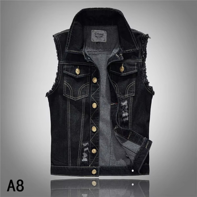 Men Slim Denim Vests Waistcoat - Men'S Fashion Vest With Jeans ulasan dan harga