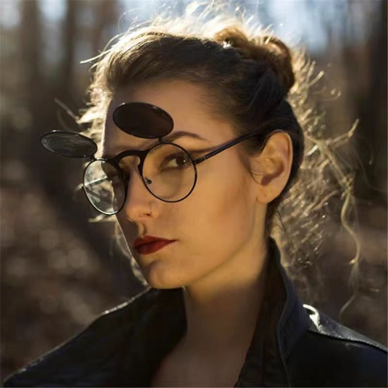 Retro Steampunk Red Round Sung - Men'S Fashion Round Glasses ulasan dan harga