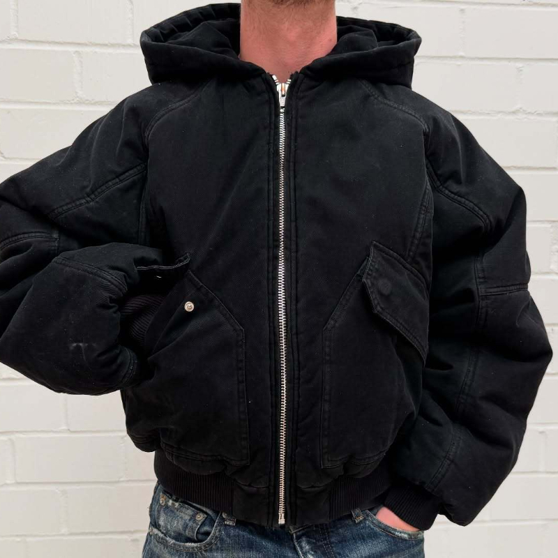 Men Oversized Washed Canvas Ho - Mens Fashion Bomber Jacket ulasan dan harga