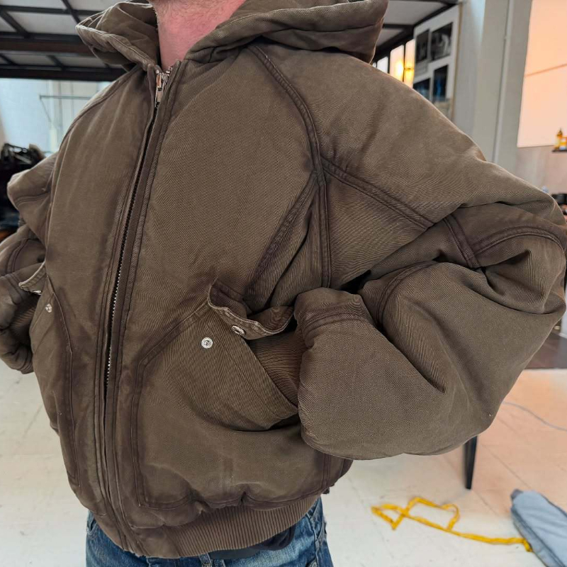 Men Oversized Washed Canvas Ho - Mens Fashion Bomber Jacket ulasan dan harga