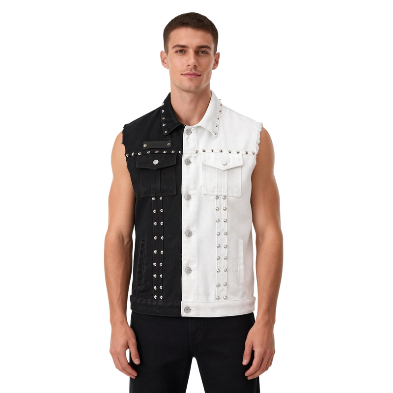 Men's Punk Style Jean Waistcoa - Men'S Fashion Vest With Jeans ulasan dan harga
