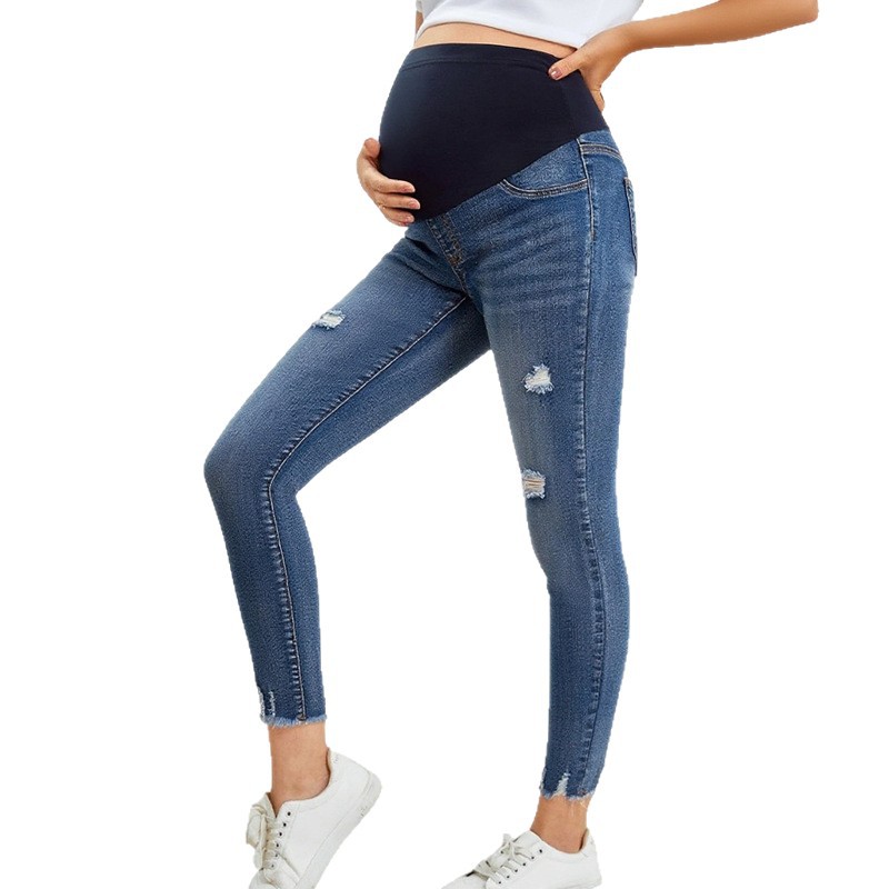 Pregnant Women Casual Tight De - Skinny Jeans Ripped ulasan dan harga