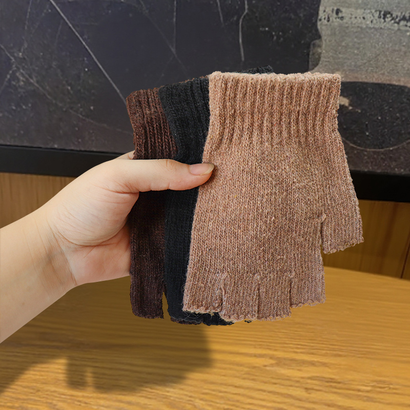 Wool Half-Finger Gloves for Wo - Men'S Fashion Gloves ulasan dan harga