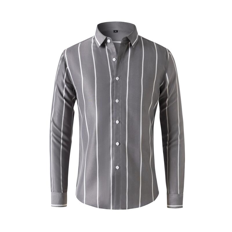 Men's Striped Dress Shirt Long - Men'S Fashion Formal ulasan dan harga