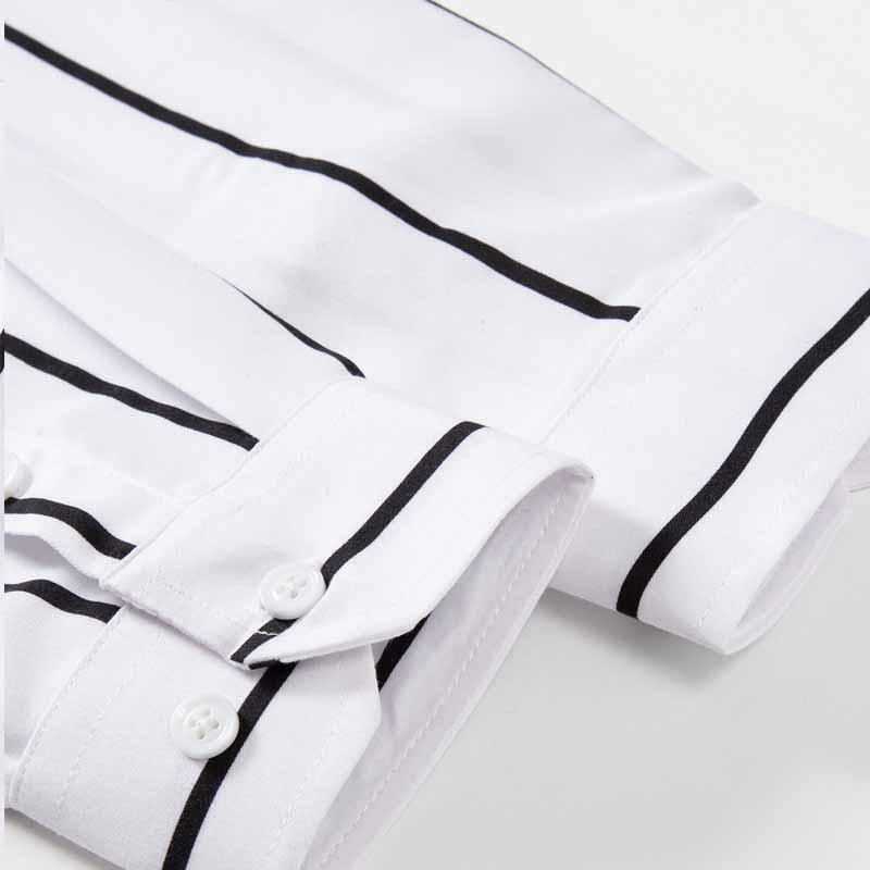 Men's Striped Dress Shirt Long - Men'S Fashion Formal ulasan dan harga