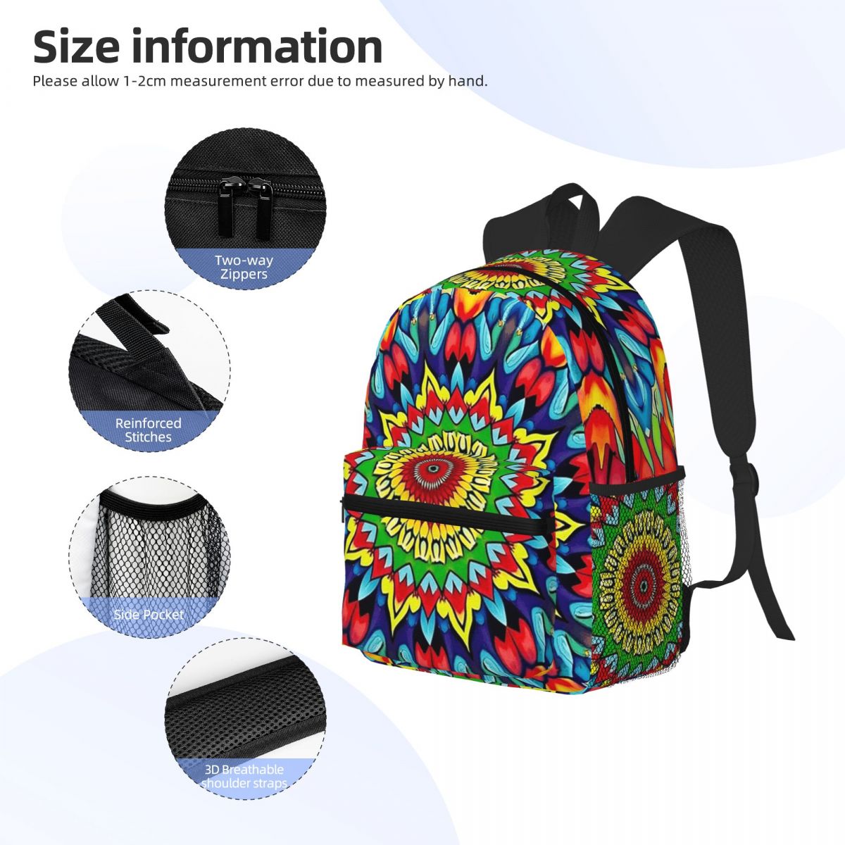 Vibrant Trippy Mandala 1960s P - Men'S Fashion 1960S ulasan dan harga