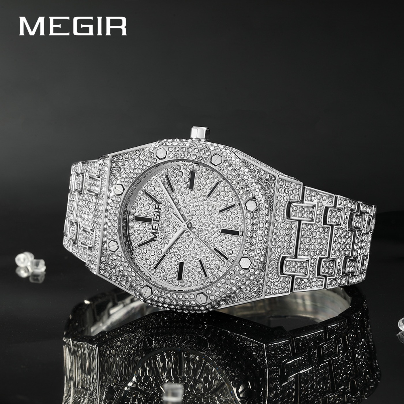 MEGIR Luxury Quartz Rhinestone - Men'S Fashion Luxury Brands ulasan dan harga
