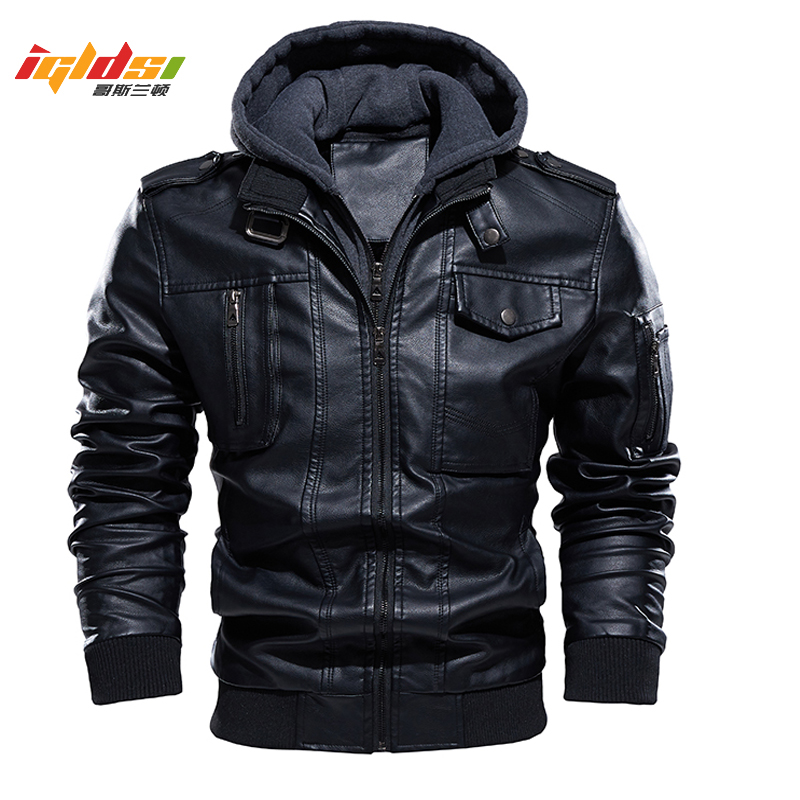 Motorcycle Leather Jacket Men' - Mens Fashion Bomber Jacket ulasan dan harga