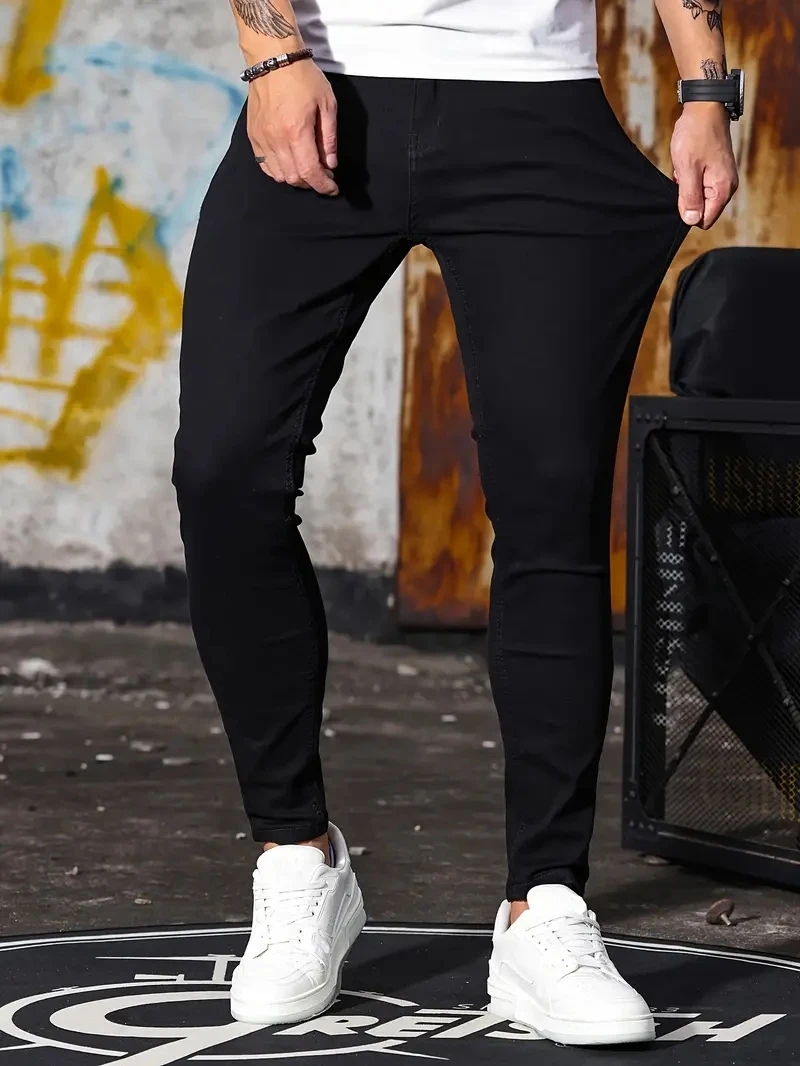 Men Jeans Skyblue Black Zipper - Skinny Jeans Ripped ulasan dan harga