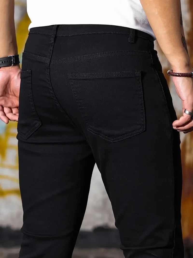 Men Jeans Skyblue Black Zipper - Skinny Jeans Ripped ulasan dan harga
