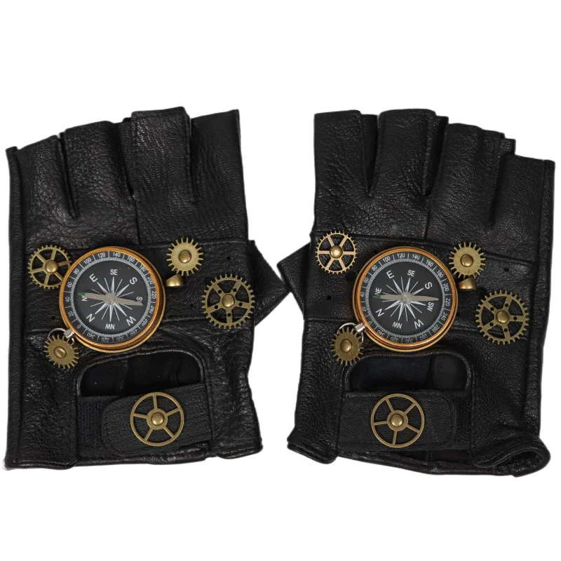 Steampunk PU Leather Fingerles - Men'S Fashion Gloves ulasan dan harga
