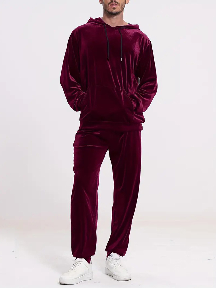 Fashion Solid Color Velvet Two - Mens Fashion Vintage ulasan dan harga