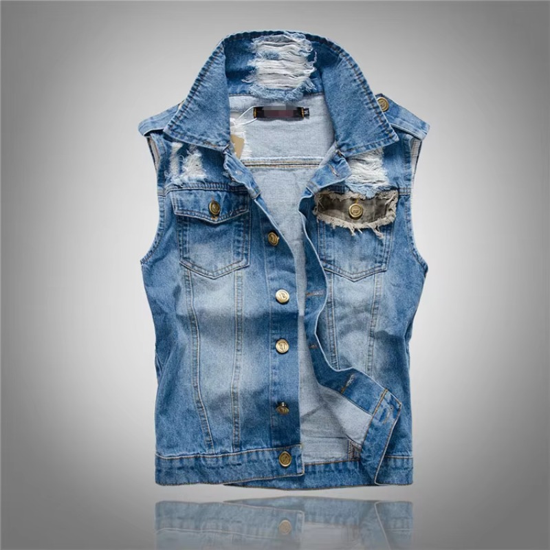 Men Slim Denim Vests Jackets W - Men'S Fashion Vest With Jeans ulasan dan harga