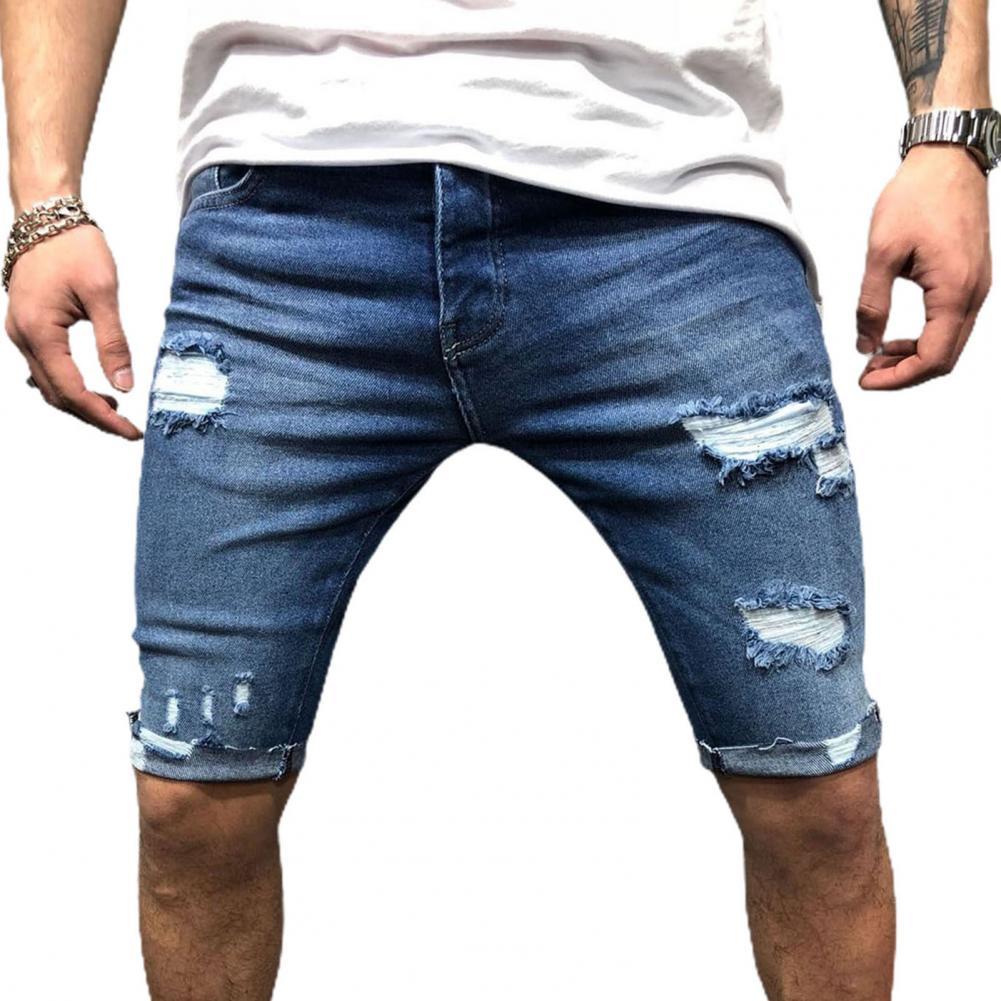 Men Short Jeans Denim Tight Sh - Skinny Jeans Ripped ulasan dan harga