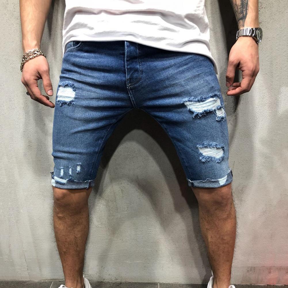 Men Short Jeans Denim Tight Sh - Skinny Jeans Ripped ulasan dan harga