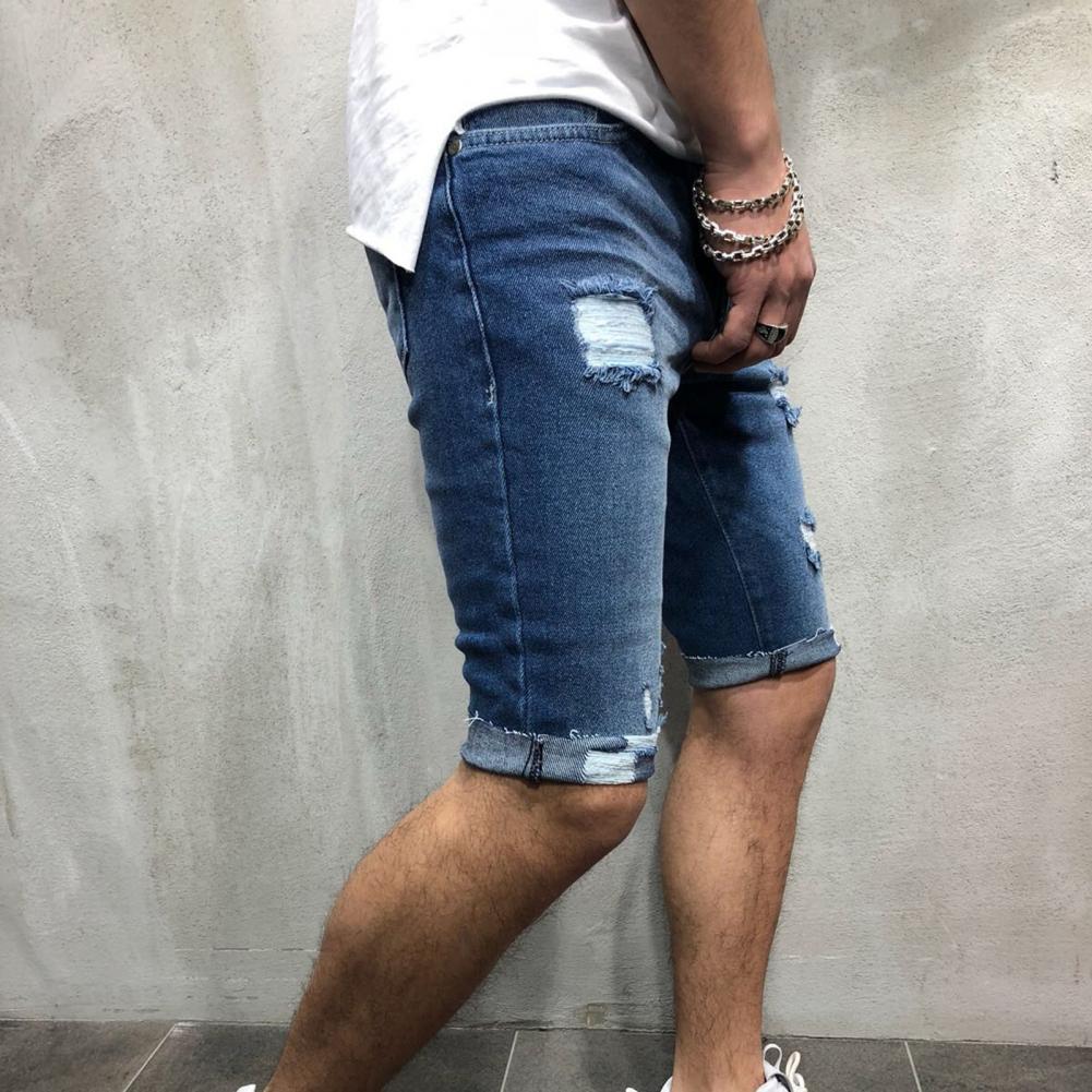 Men Short Jeans Denim Tight Sh - Skinny Jeans Ripped ulasan dan harga