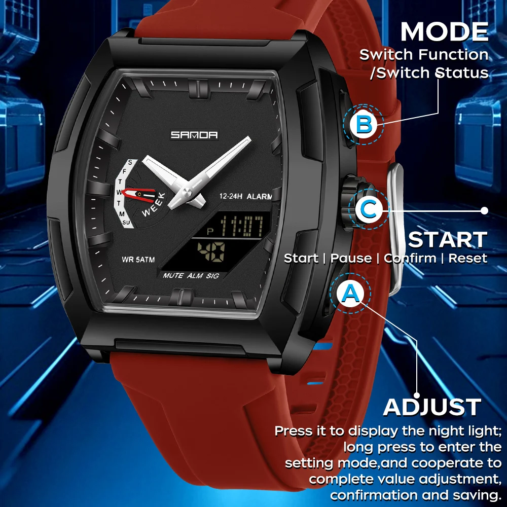 SANDA Military Man Watches Lux - Men'S Fashion Zone ulasan dan harga