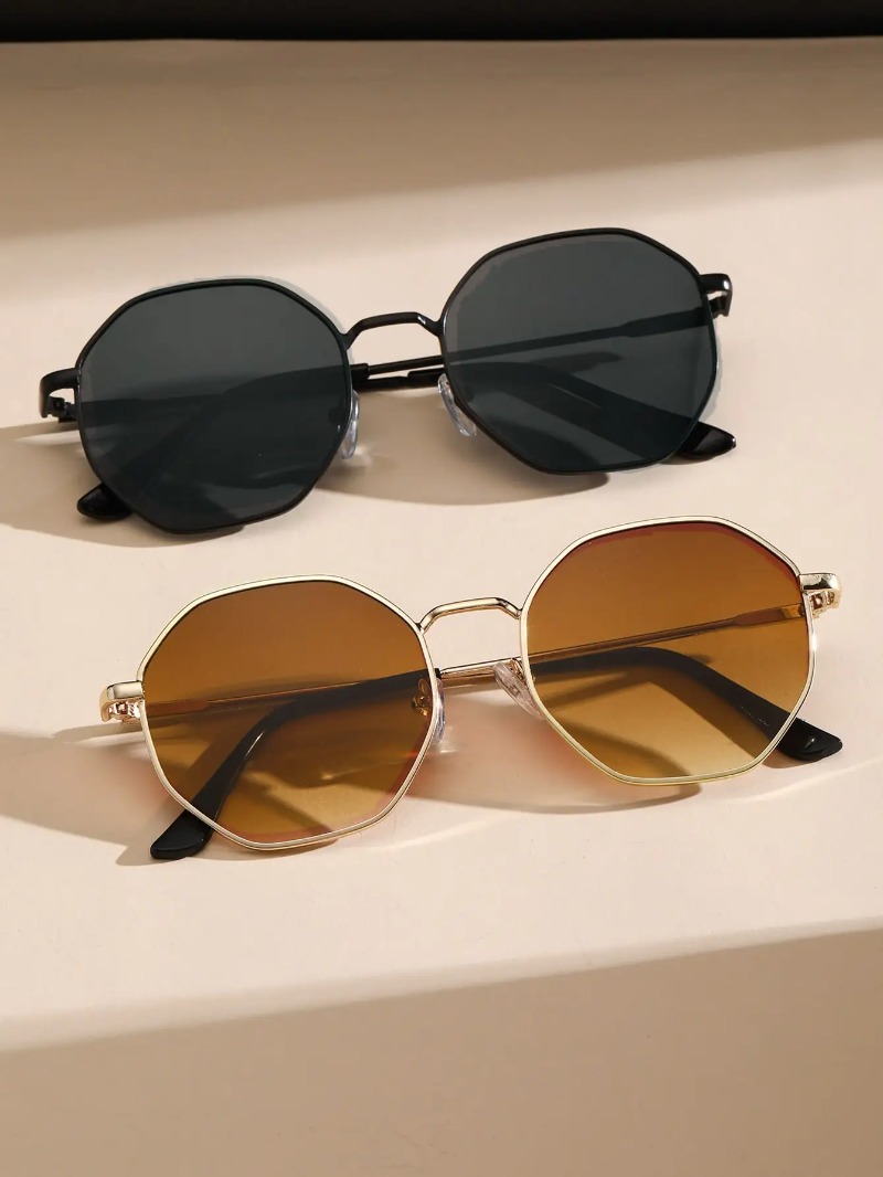 1/3 Pcs Metal Geometric-Round  - Men'S Fashion Round Glasses ulasan dan harga
