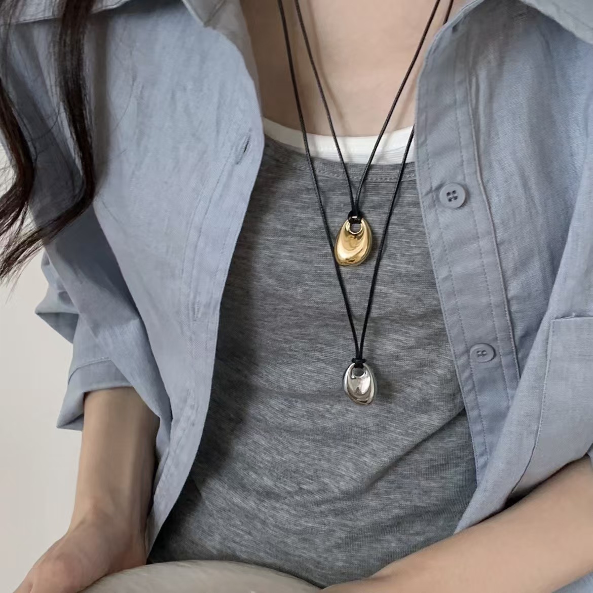 Korean Black Skin Rope Silver  - Mens Fashion Trends 2026 ulasan dan harga