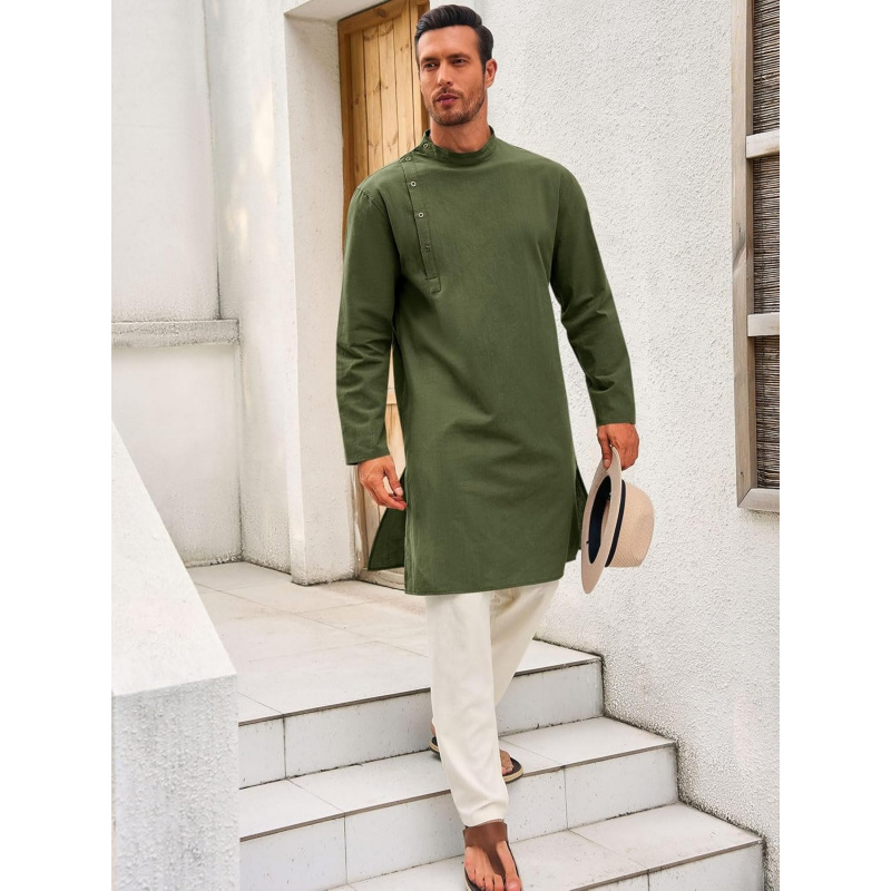 Mens Kaftan Thobe Robe Long Sl - Men'S Fashion Kurta ulasan dan harga