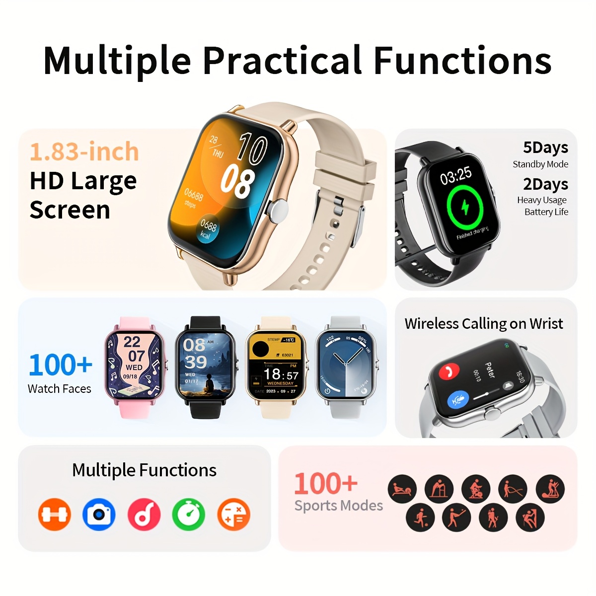1.83-Inch Smart Watch for Men  - Men'S Fashion App ulasan dan harga