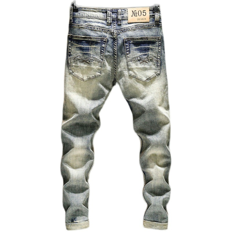 Elastic Old Pants Men's Jeans  - Skinny Jeans Ripped ulasan dan harga