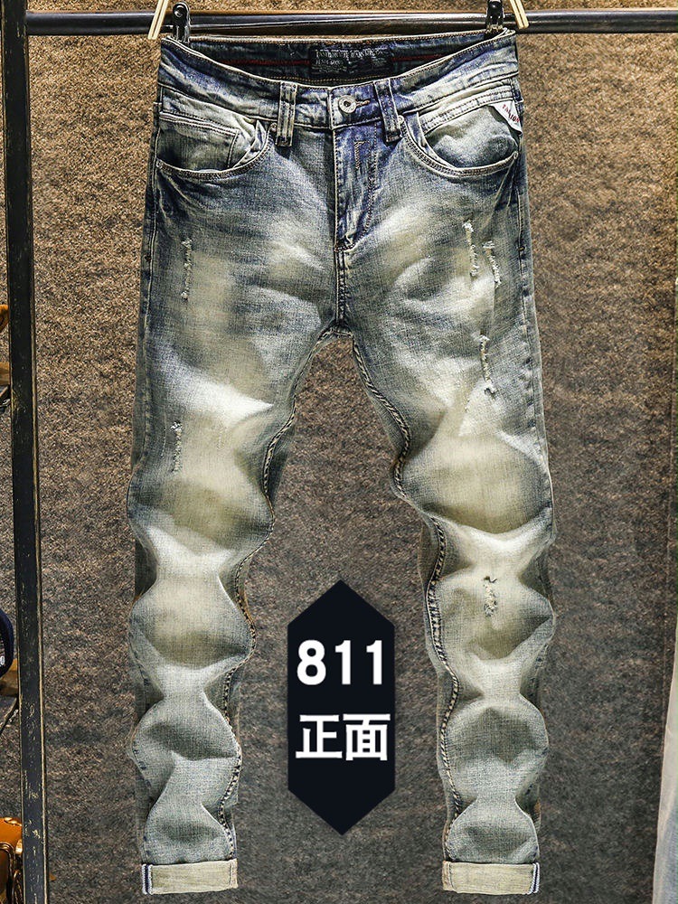 Elastic Old Pants Men's Jeans  - Skinny Jeans Ripped ulasan dan harga